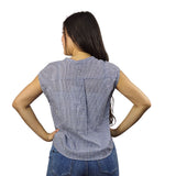 Blusa Vero Moda Azul Style PAWN S/L SHIRT(FL)