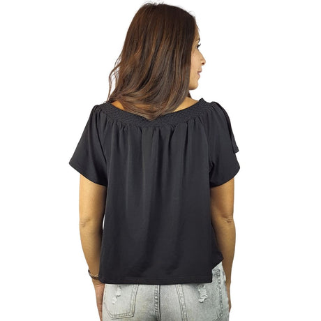 Top Vero Moda Negro  Style PAM OFF SHOULDER S/S TOP(HH)