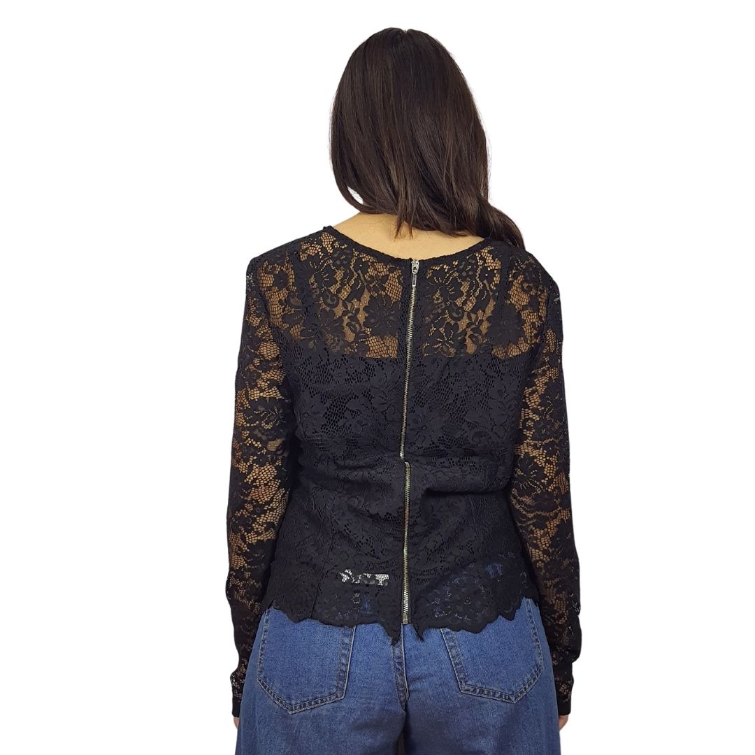 Blusa Vero Moda Negro  Style GRASS L/S TOP(VMC-BN-ET-2)