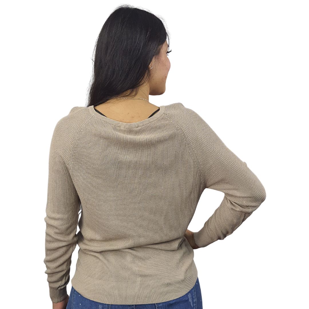 Sweater Vero Moda Beige Style EC BAMBOO L/S KNIT(UM)