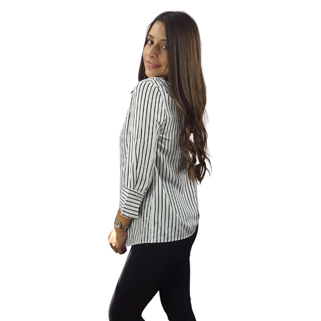 Camisa Vero Moda Azul  Style NIPPY STRIPE 3/4 SHIRT(LL)