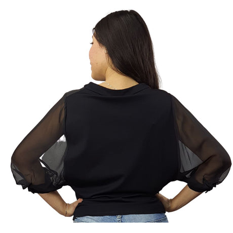 Blusa Vero Moda Negro Style NAOMI 3/4 JERSEY TOP(VMC-TP)