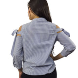 Blusa Vero Moda Azul Style BOW 3/4 SHIRT(NC)