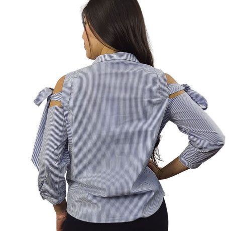 Blusa Vero Moda Azul Style BOW 3/4 SHIRT(NC)