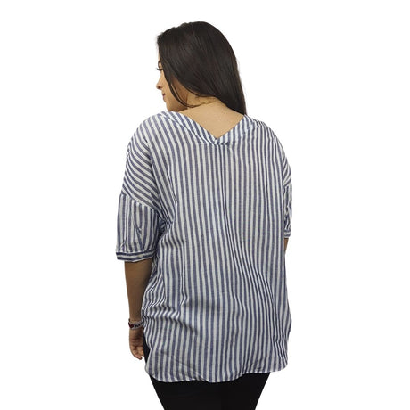 Blusa Vero Moda Azul Style UEMURA 1/2 SHIRT(MM)-OR