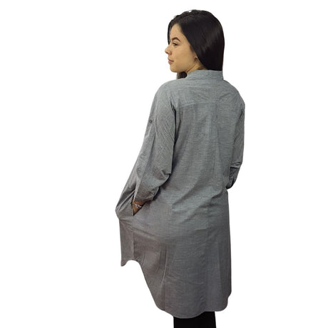 Camisa Veromoda Gris Style ALEX SILENCE 3/4 LONG SHIRT(MW-CT-2)