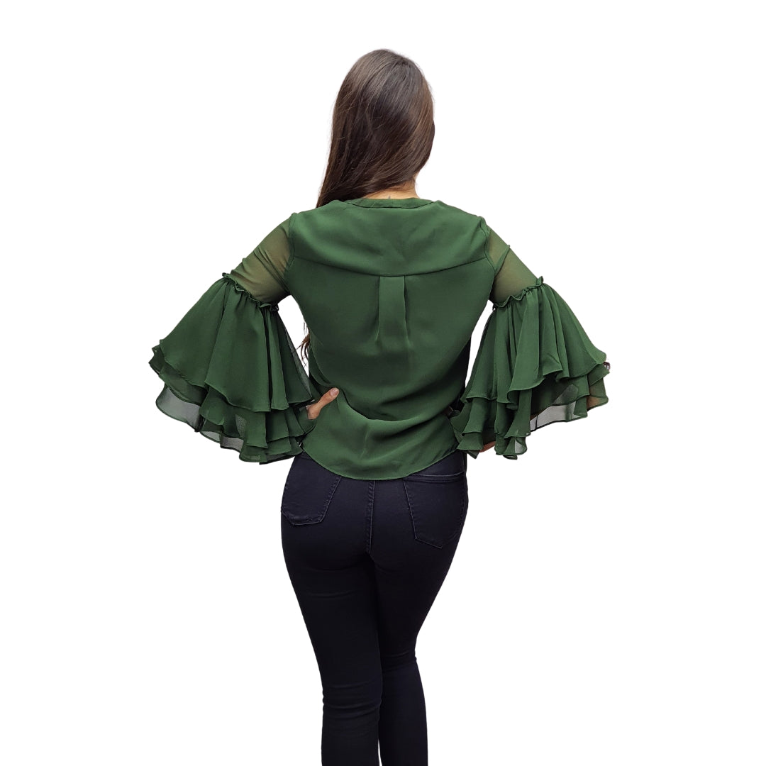 Blusa Vero Moda Verde Style CATHY 3/4 SHIRT(VMC-BJ)