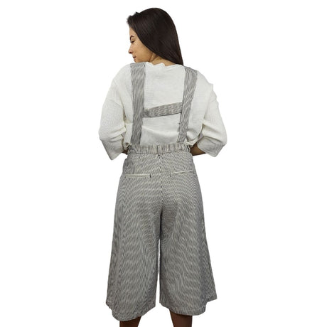 Pantalon Vero Moda Blanco y Negro Style STRIPE 3/4 LOOSE JEANS(MW-CT-3)