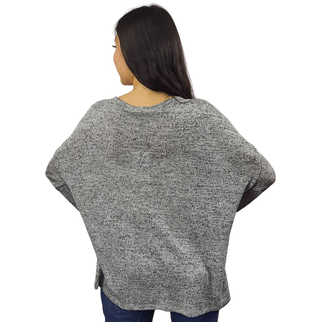 Blusa Vero Moda Gris Style MELVA L/S TOP(EL)