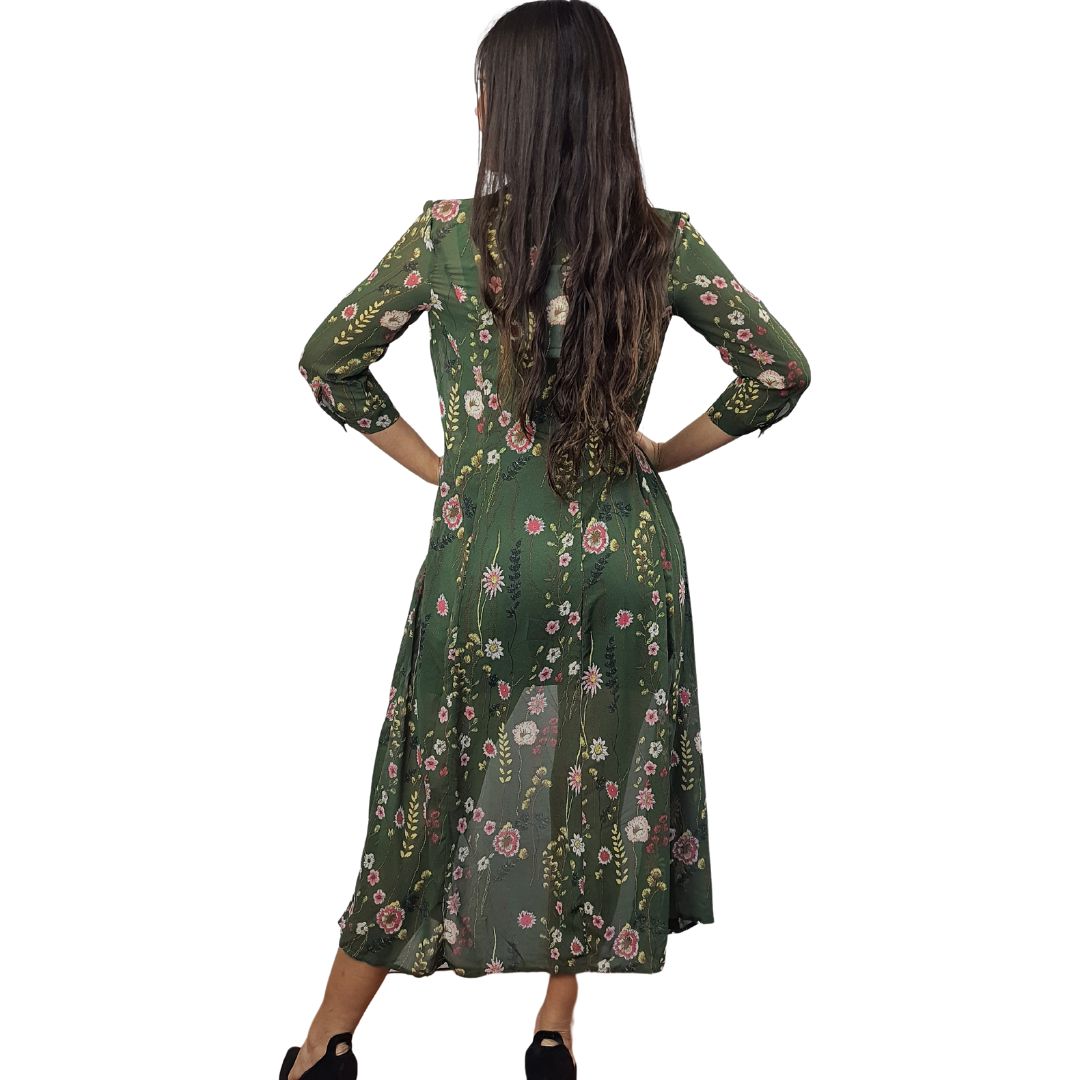 Vestido Vero Moda Verde Style CORNI 3/4 LONG SHIRT SET(NN)