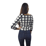 Blusa Vero Moda Blanco y Negro Style SALLY 7/8 KNIT(VMC-NL)