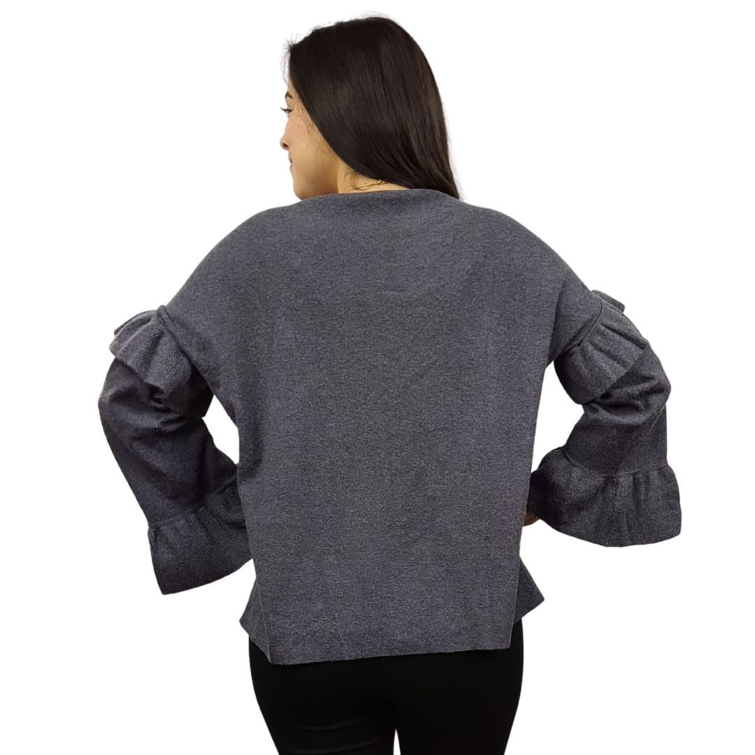 Sweater Vero Moda Gris Style GITANA L/S TOP(HOMEWEAR)