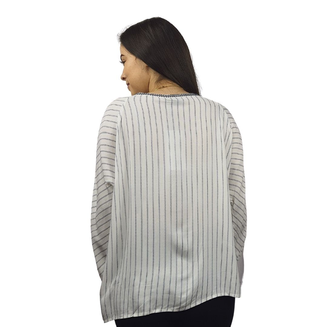 Blusa Vero Moda Blanco y azul Style REMEMBER 3/4 SHIRT(HH)