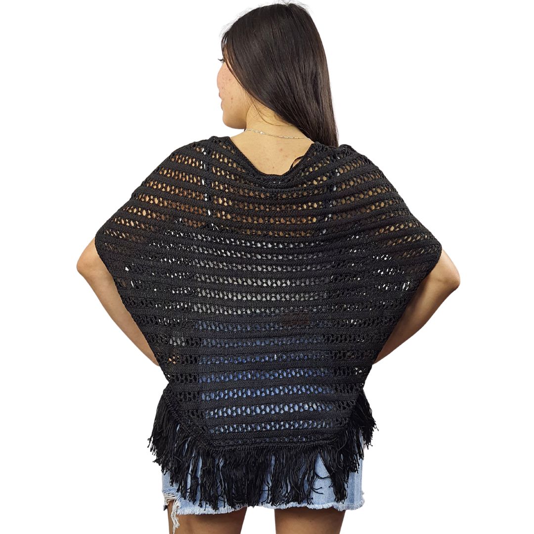 Poncho Vero Moda Negro Style PENNY S/S KNIT(TP-EC-3)