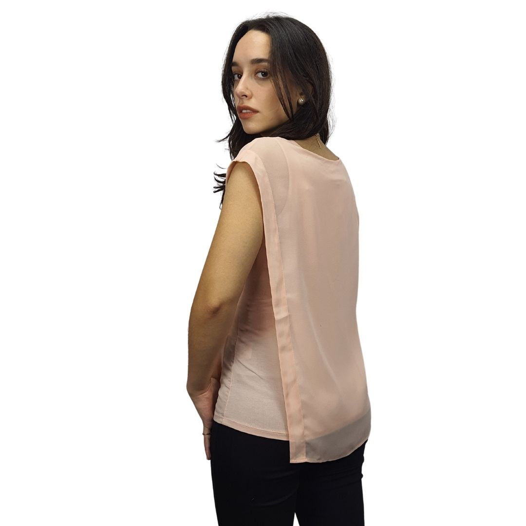 Blusa Vero  Moda Rosa Style LUCIA LETTER S/S TOP(NE-EC-2)