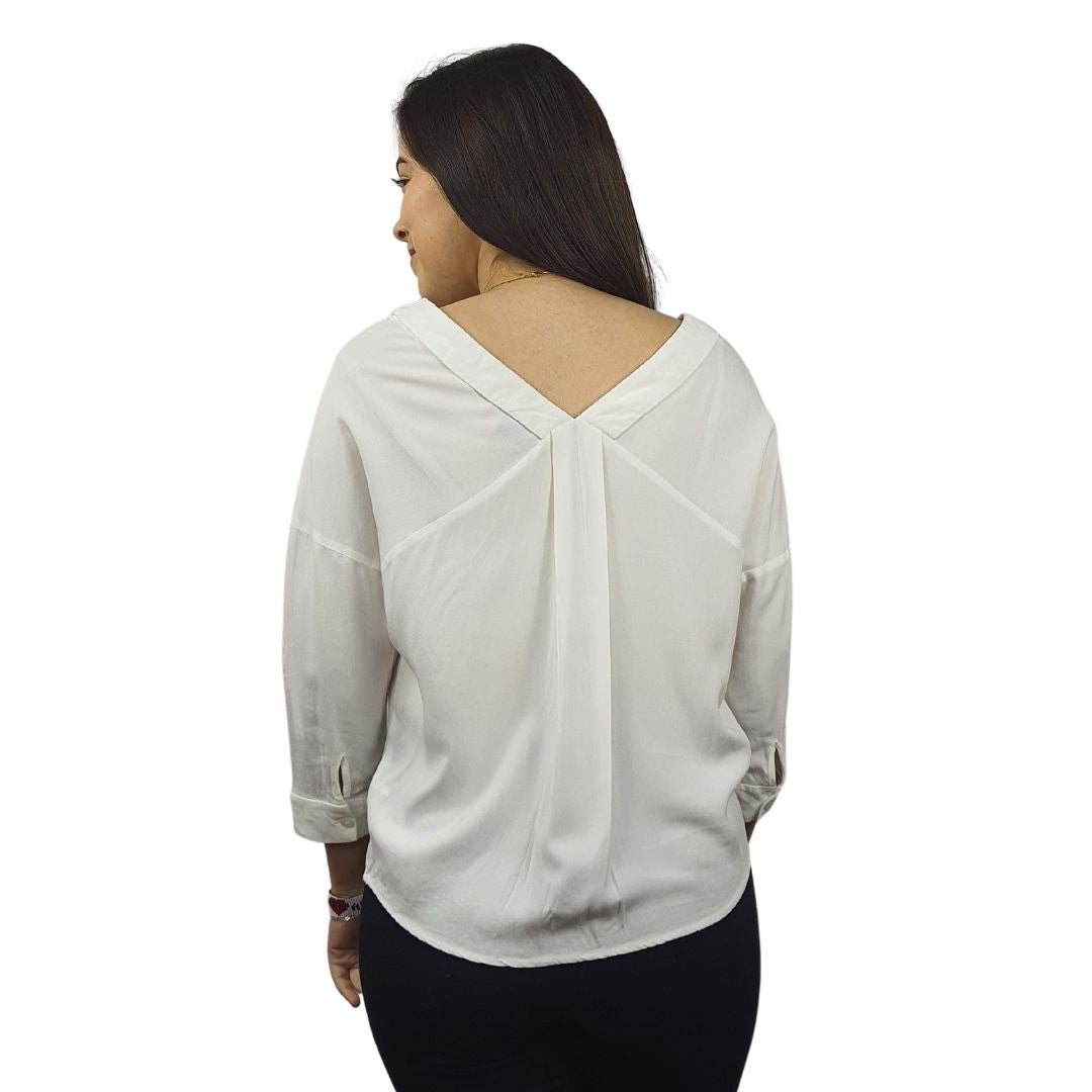 Blusa Vero Moda Blanco Style MAY SOLID 3/4 SHIRT(TP)