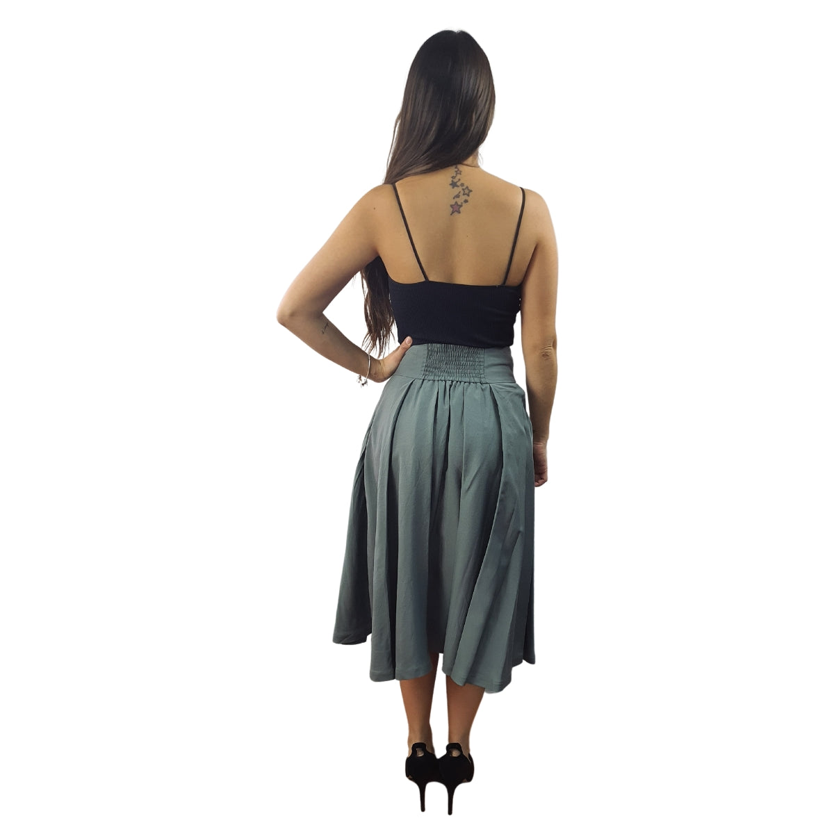 Falda Vero Moda Verde Claro Style ARIA SOFT MIDI SKIRT(VMC-SL)