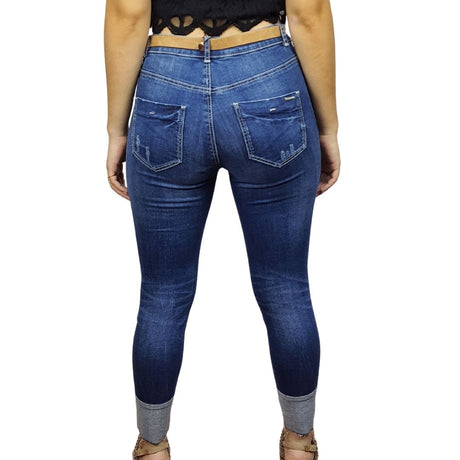 Pantalon  Vero Moda AZUL Style CLEVER 9/10 MW X-SLIM JEANS(NR)