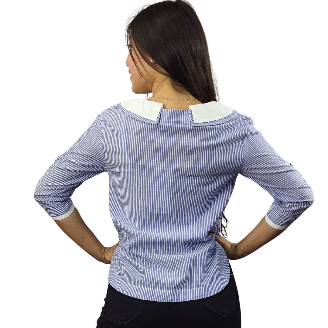 Blusa Vero Moda Azul Style LAWYER 3/4 SHIRT(NC)