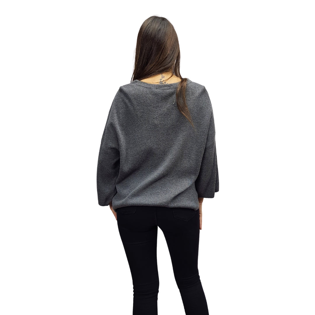 Sweater Vero Moda Gris Style EC JOY 3/4 KNIT (UM)