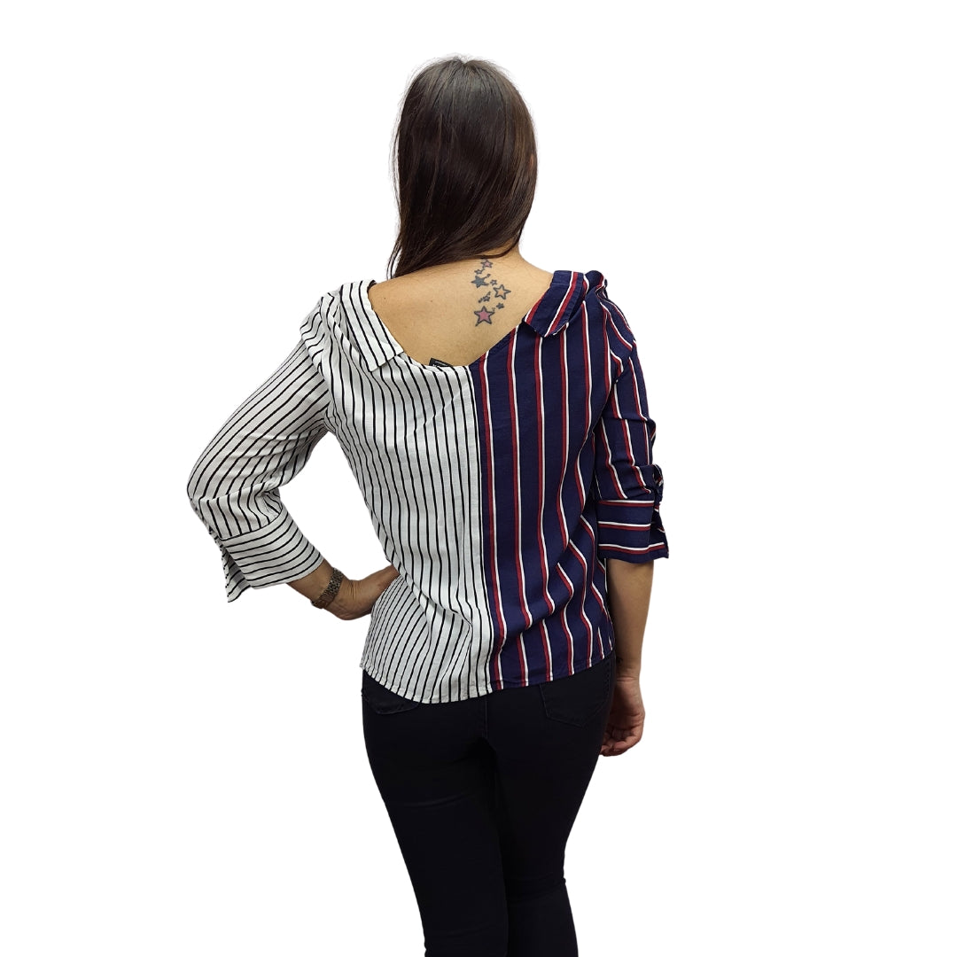 Blusa Vero Moda Azul Style NIPPY STRIPE 3/4 SHIRT(LL)