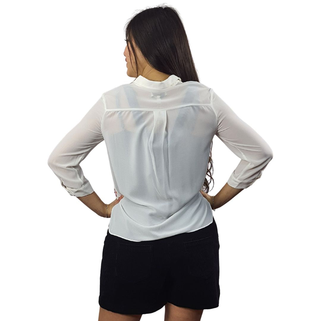 Blusa Vero Moda Blanco Style BOBO FLOV 3/4 SHIRT(VMC-NR)