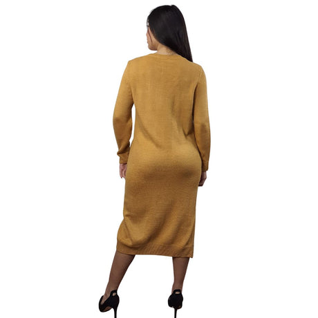 Vestido Vero Moda Marron Claro Style LAZY L/S KNIT DRESS(MW-EC-2)