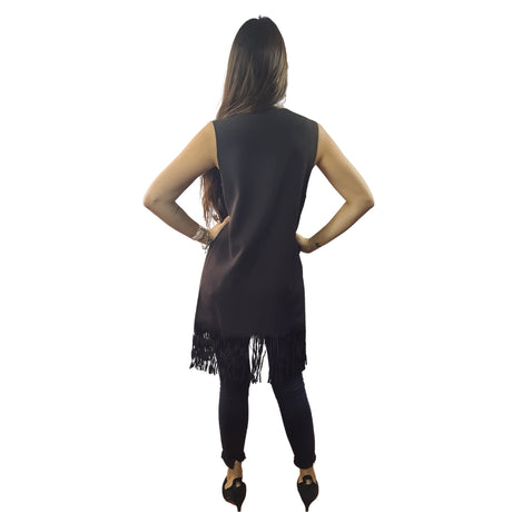 Tapado Vero Moda Negro Style TASSEL WAISTCOAT(MP)