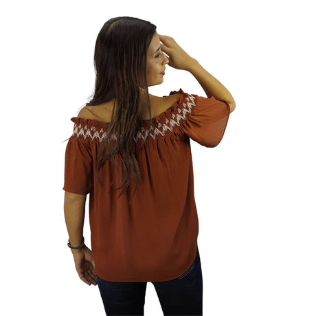 Blusa Vero Moda Marrón  Style SCOTT S/S TOP(HH)