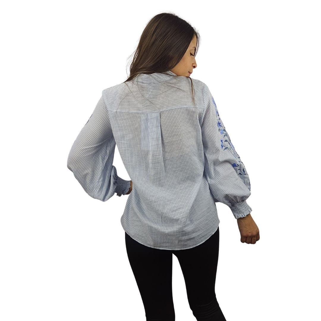 Blusa Vero Moda Azul Style NICOLE 3/4 SHIRT(NN)