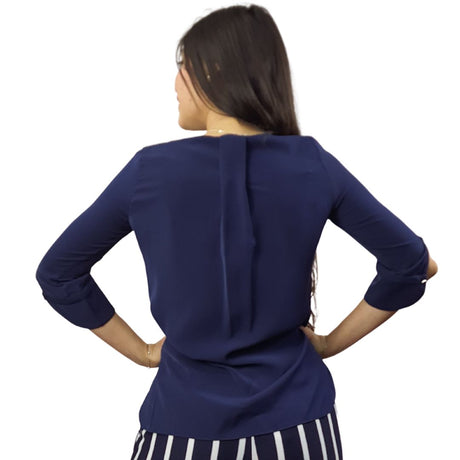 Blusa Vero Moda Azul Oscuro Style EILEEN 3/4 TOP(VMC-TP)