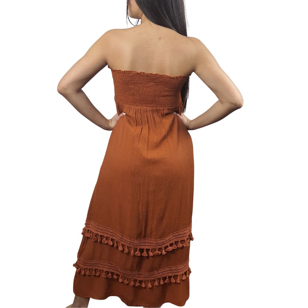 Vestido Vero Moda Marron Style TOOTH DRESS SKIRT(CR)
