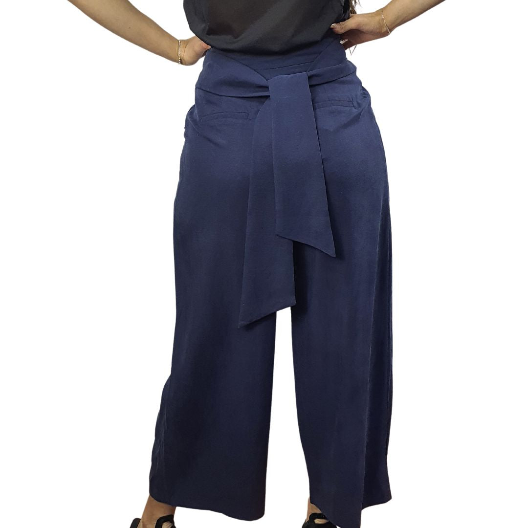Pantalon Vero Moda Azul Oscuro Style NARCISSUS 9/10 WIDE PANTS(NN)