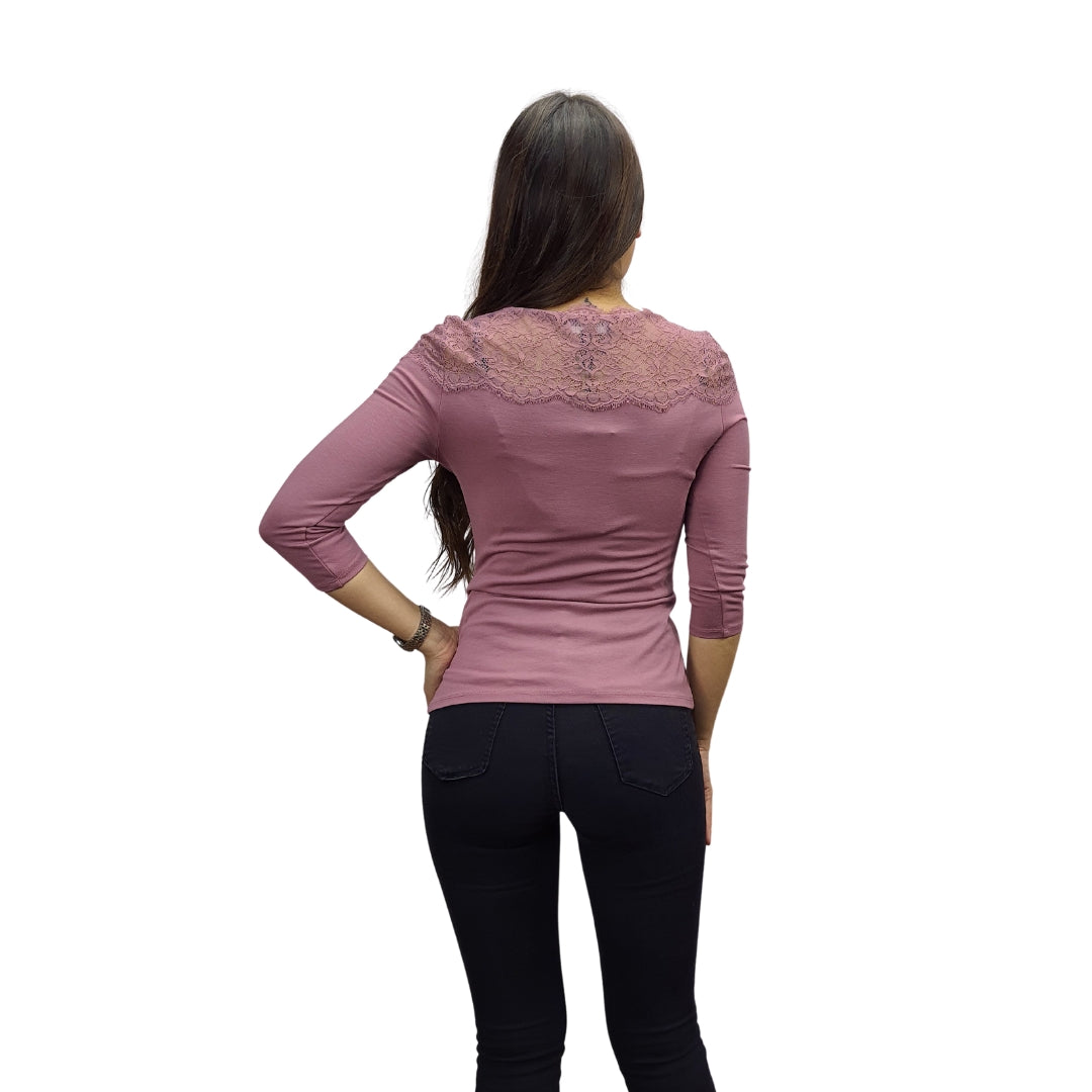 Blusa Vero Moda Rosa Vieja Style FUVA 3/4 TOP(EL)