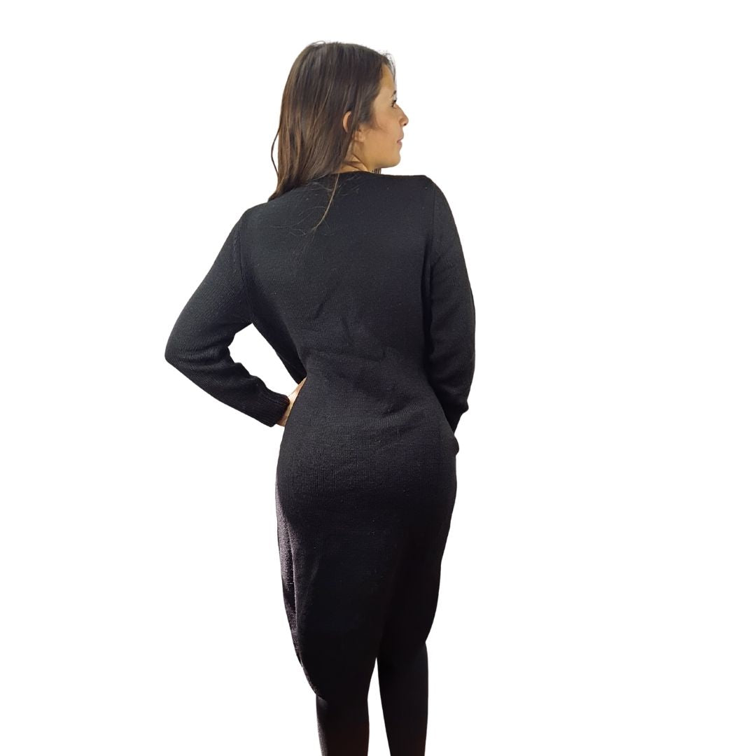 Vestido Vero Moda Negro Style LAZY L/S KNIT DRESS(MW-EC-2)