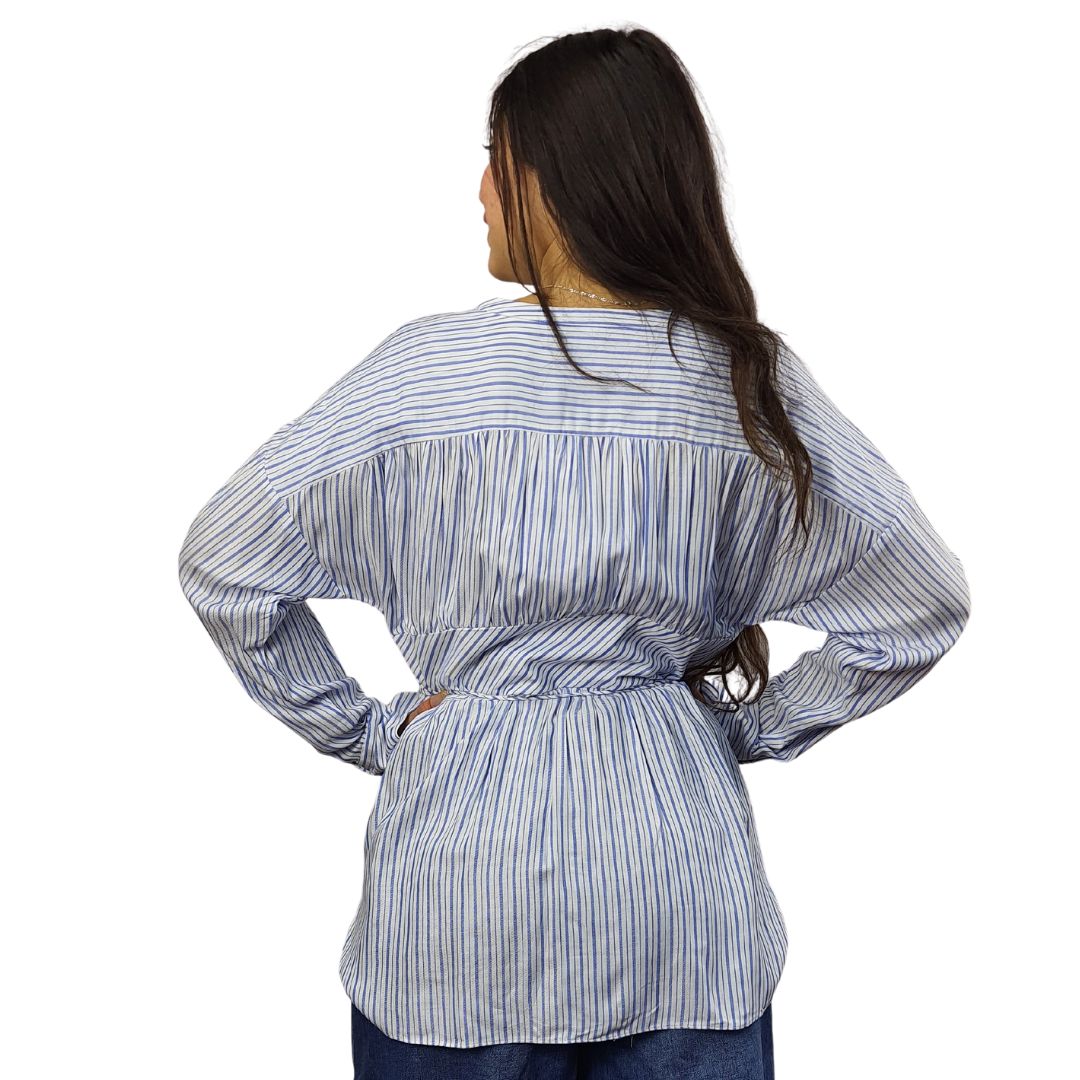 Blusa Vero Moda Azul Style SILHOUETTE L/S SHIRT(SL)