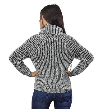 Sweater Vero Moda Blanco y Negro Style ROLL L/S KNIT(BN-CT-2)