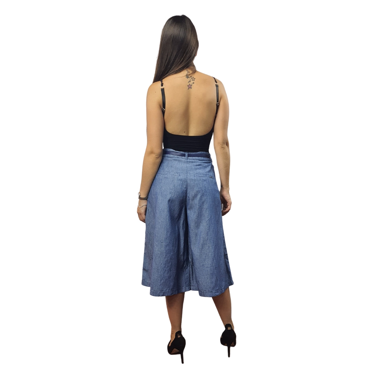 Pantalon Vero Moda Azul Style PEPPER 3/4 HW LOOSE JEANS(NE-EC-2)