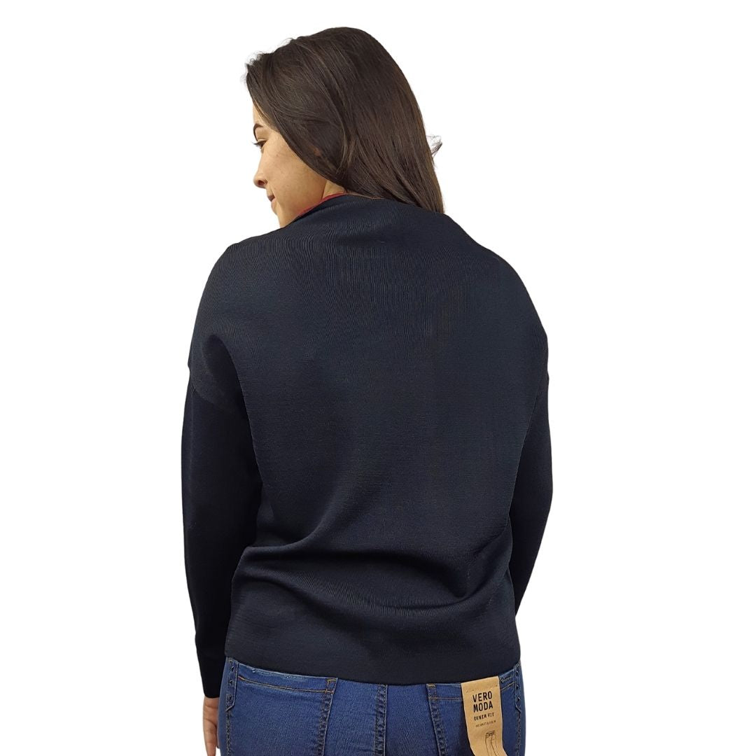 Sweater Vero Moda Negro Style DETAIL L/S KNIT(VMC-NL)
