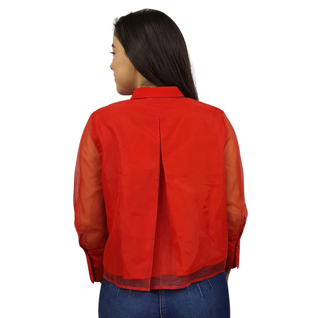 Blusa Vero Moda Rojo Style AGLAIA 3/4 SHORT SHIRT(PM-ET-2)