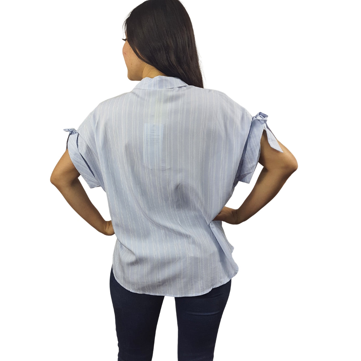 Blusa Vero Moda Azul Claro Style SELENA STRIPE S/S SHIRT(VMC-SL)