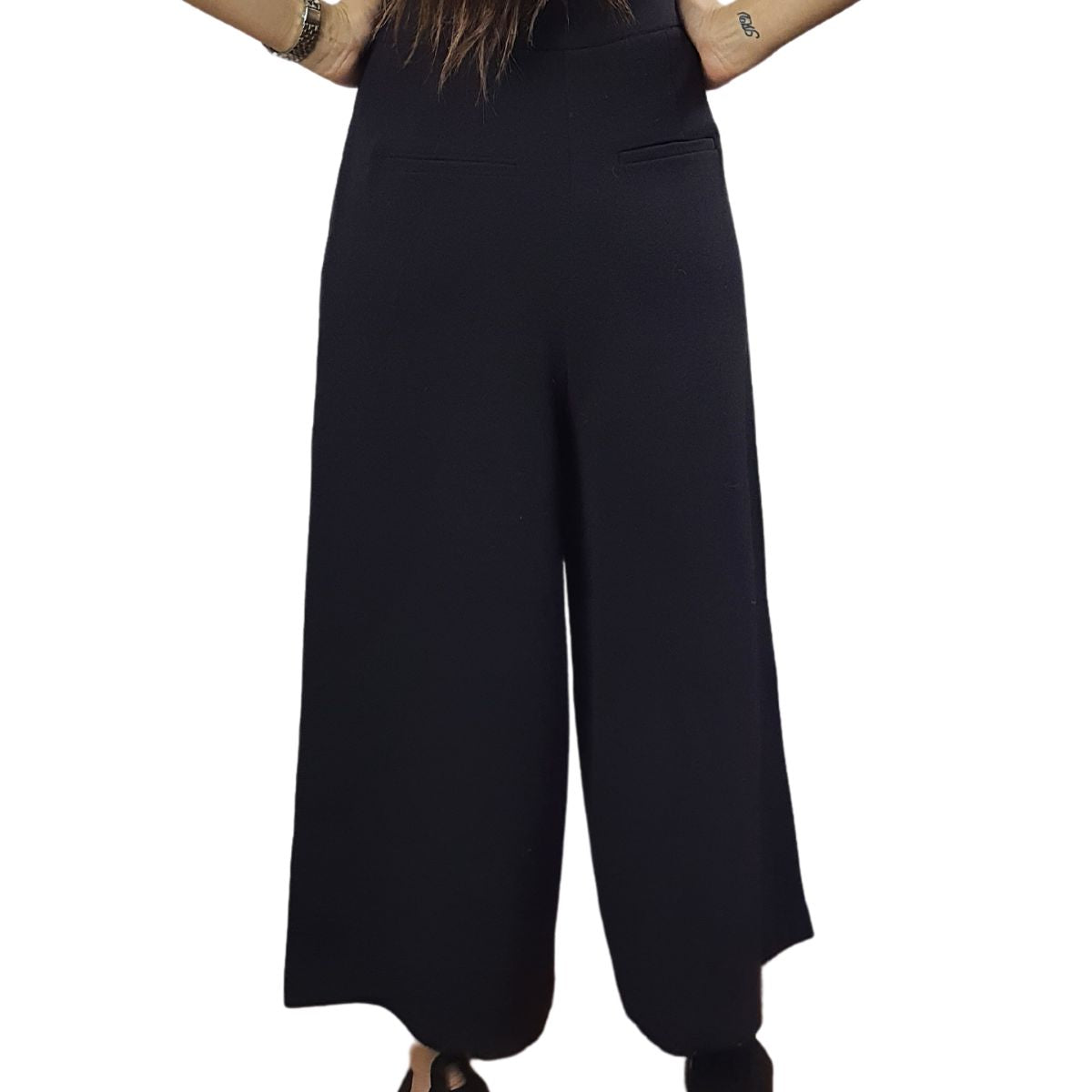 Pantalon Vero Moda Negro Style OPTIC 7/8 WIDE PANTS(UR)