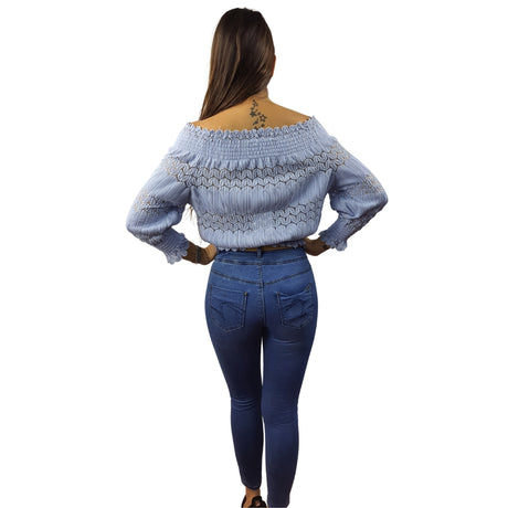 Top Vero Moda Azul Claro Style NIMO 3/4 TOP(NR)