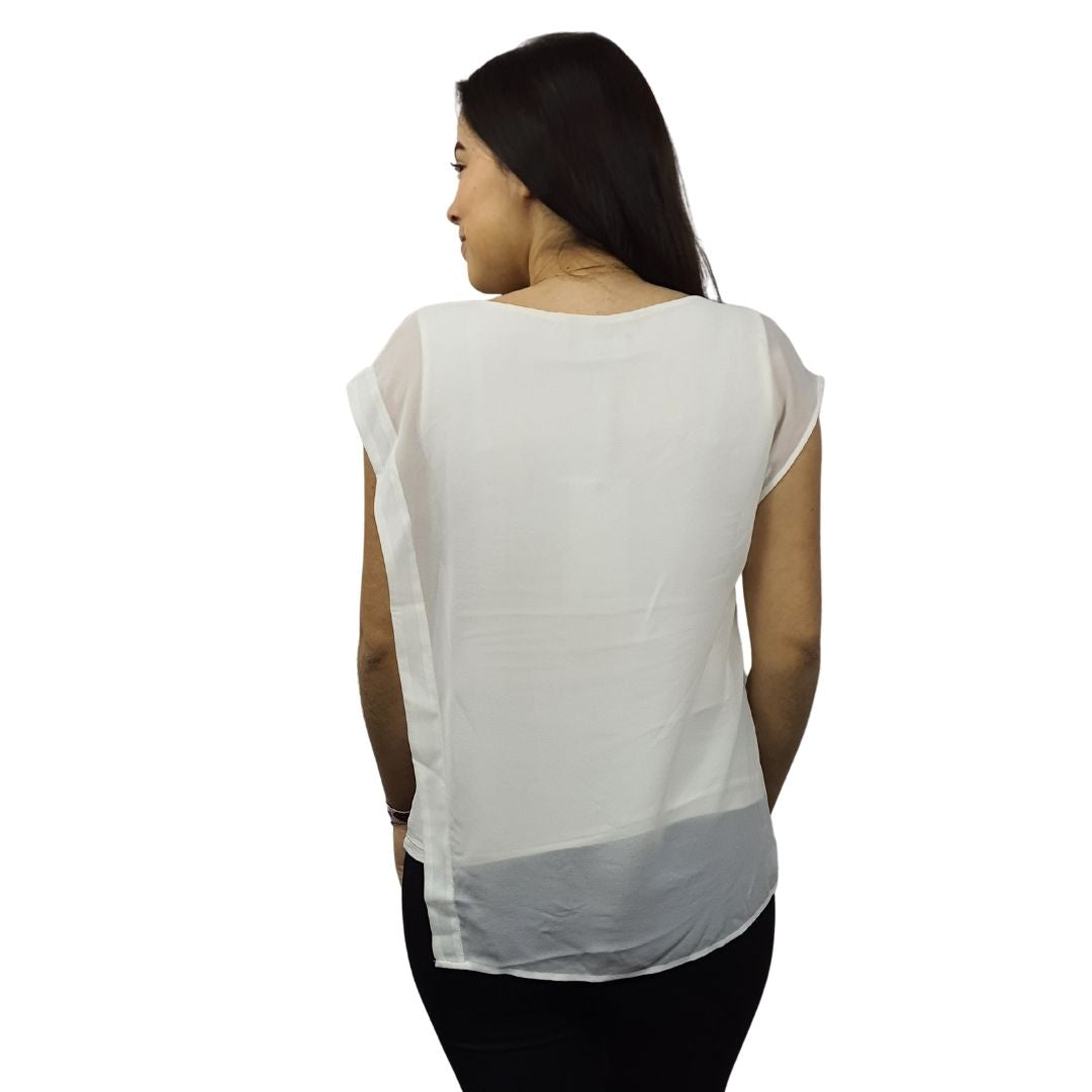 Blusa Vero Moda Blanco Style LUCIA LETTER S/S TOP(NE-EC-2)