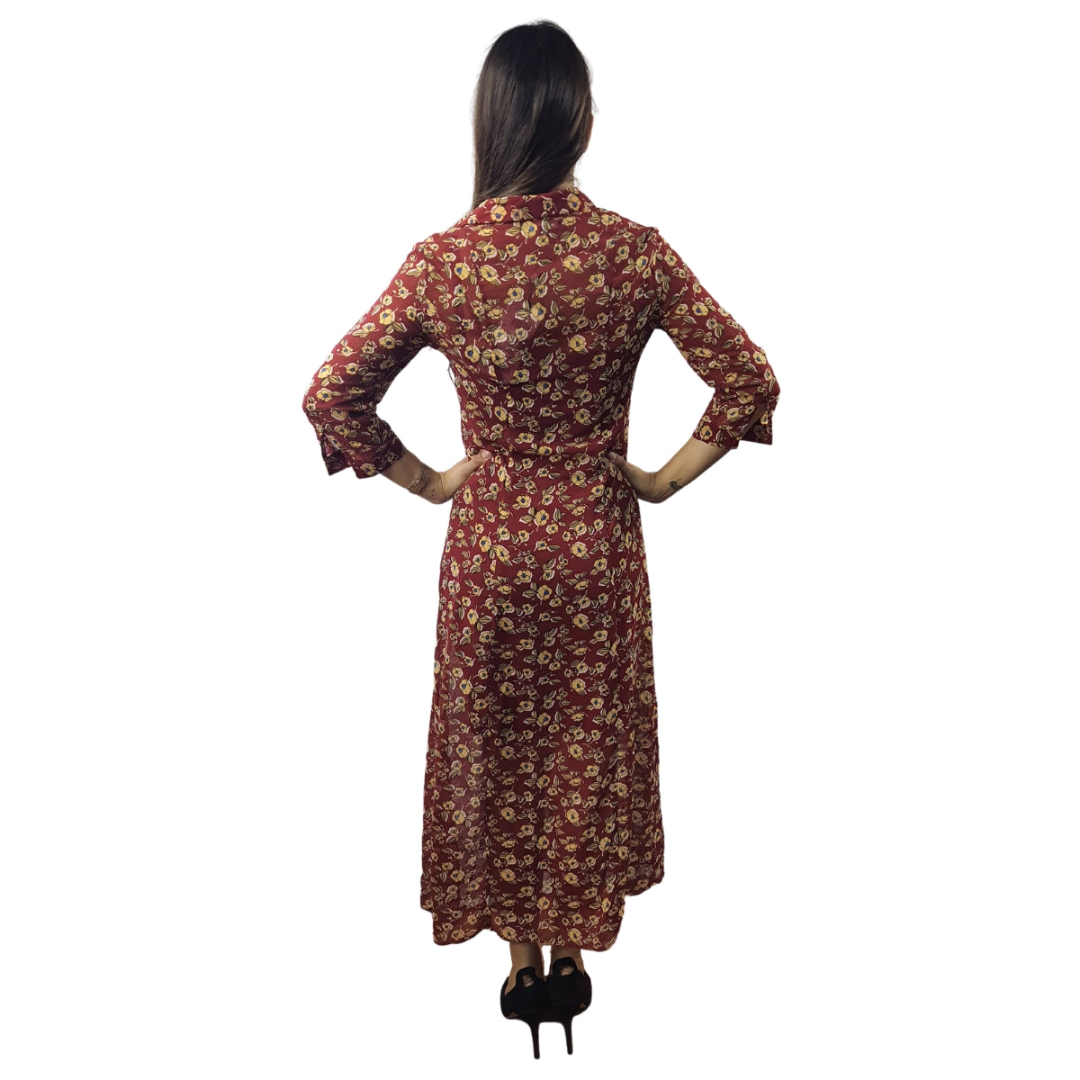 Vestido Vero Moda Burdeo Style RETAIL LI 3/4 LONG SHIRT SET(HH)