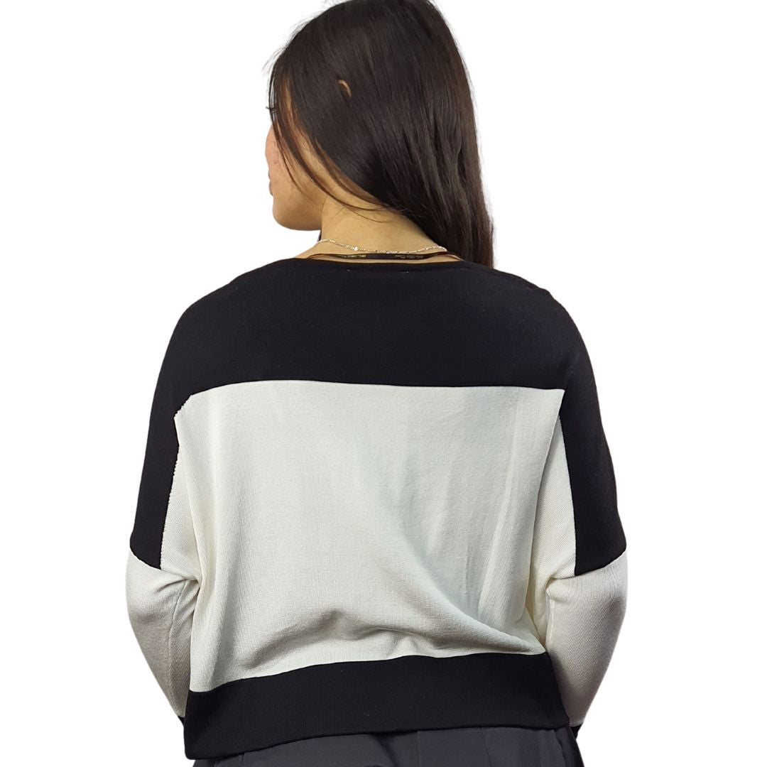 Sweater Vero Moda Blanco y Negro Style CONTRAST L/S KNIT(VMC-PM-EC-1)