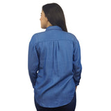 Camisa Vero Moda Azul Oscuro Style NOVEL 9/10 DENIM SHIRT(MW-EC-1)
