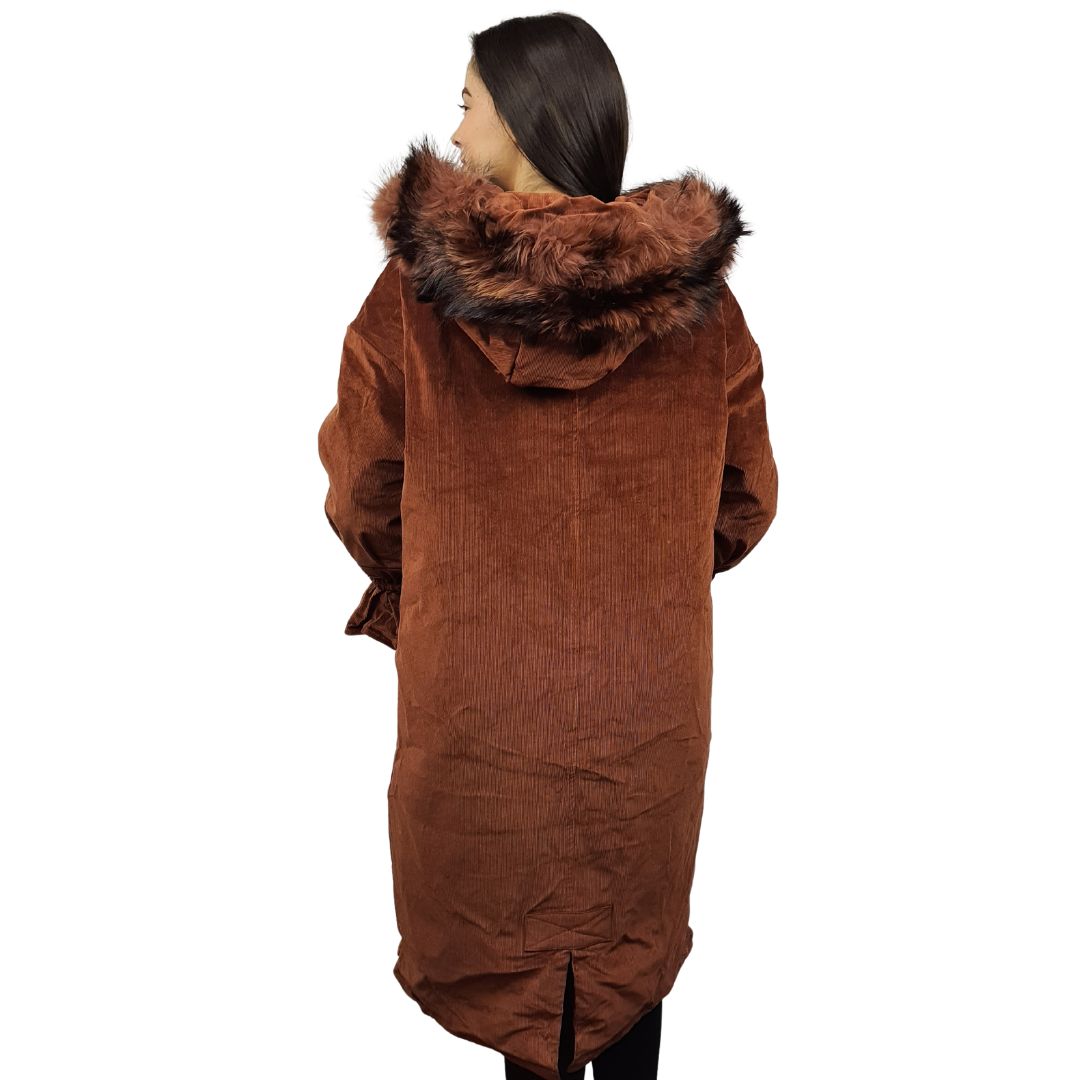 Parka Vero Moda Marron Style CHOICE PATCH 3/4 DOWN COAT-OR