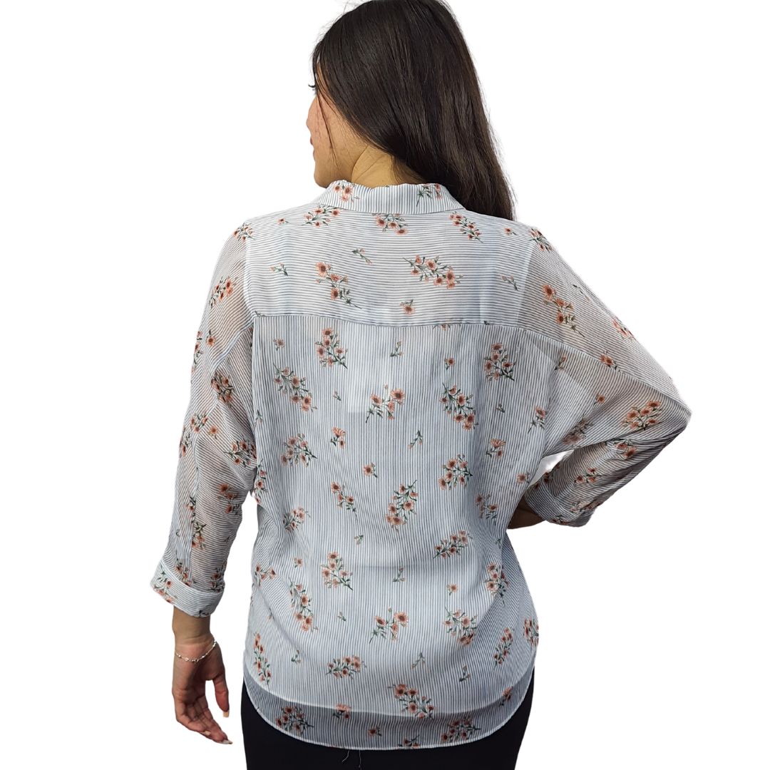 Blusa Vero Moda Azul Claro Style ARTHURIN 3/4 SHIRT(NN)