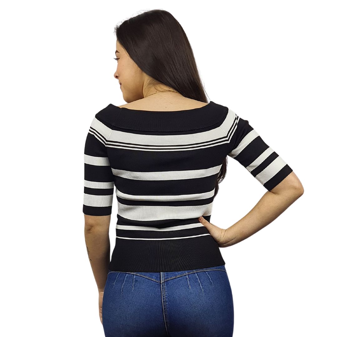 Blusa Vero Moda Negro Style VIVIAN 1/2 KNIT(TP)